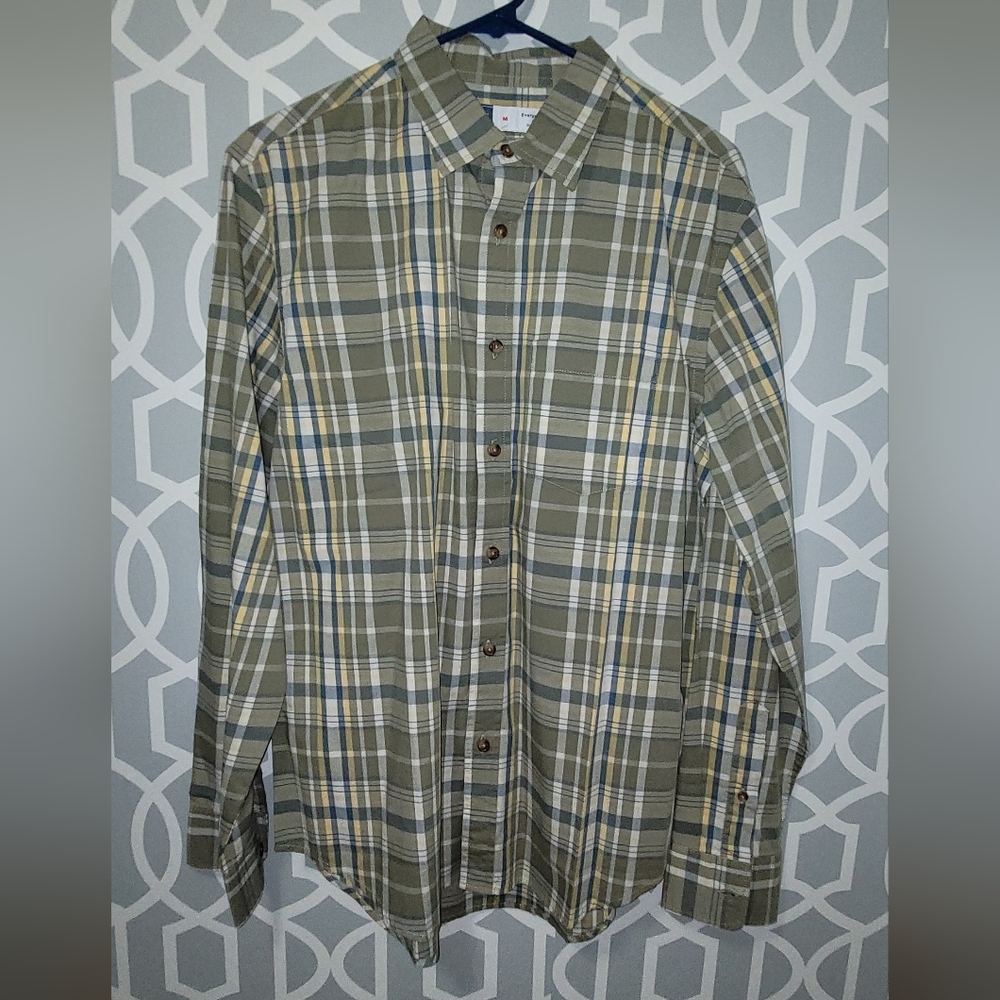 OLD NAVY Green plaid Button Down Shirt